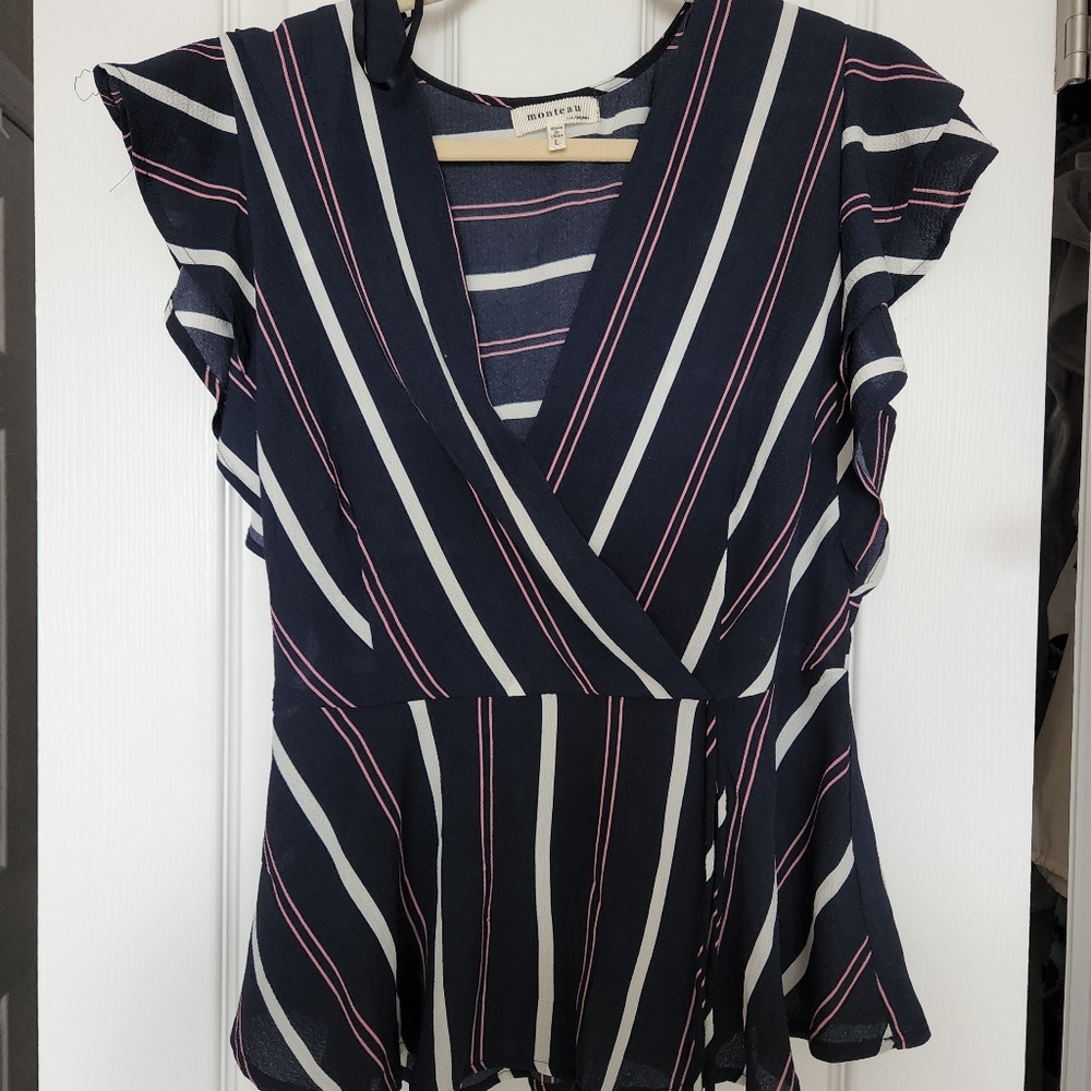 Monteau chiffon short sleeve shirt